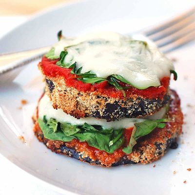 A picture of <span class="fn">Cheesy Baked Eggplant Pizza